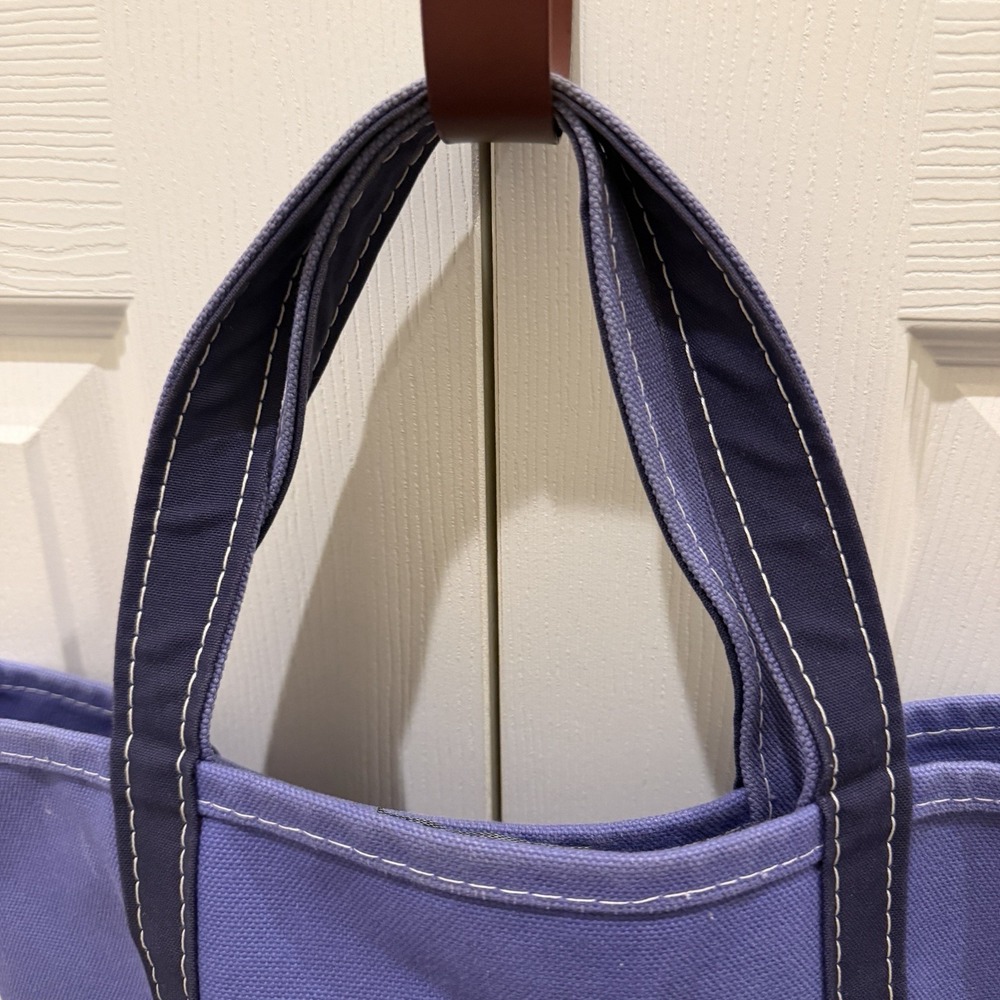 Vintage LL Bean Boat And Tote Purple Canvas SAM Embroidered School Travel 17x12 - Picture 11 of 13